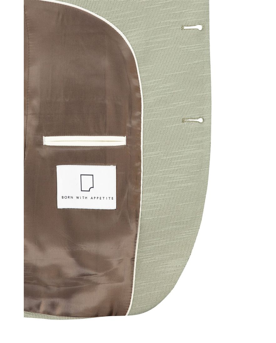 Born With Appetite colbert groen katoen slim fit