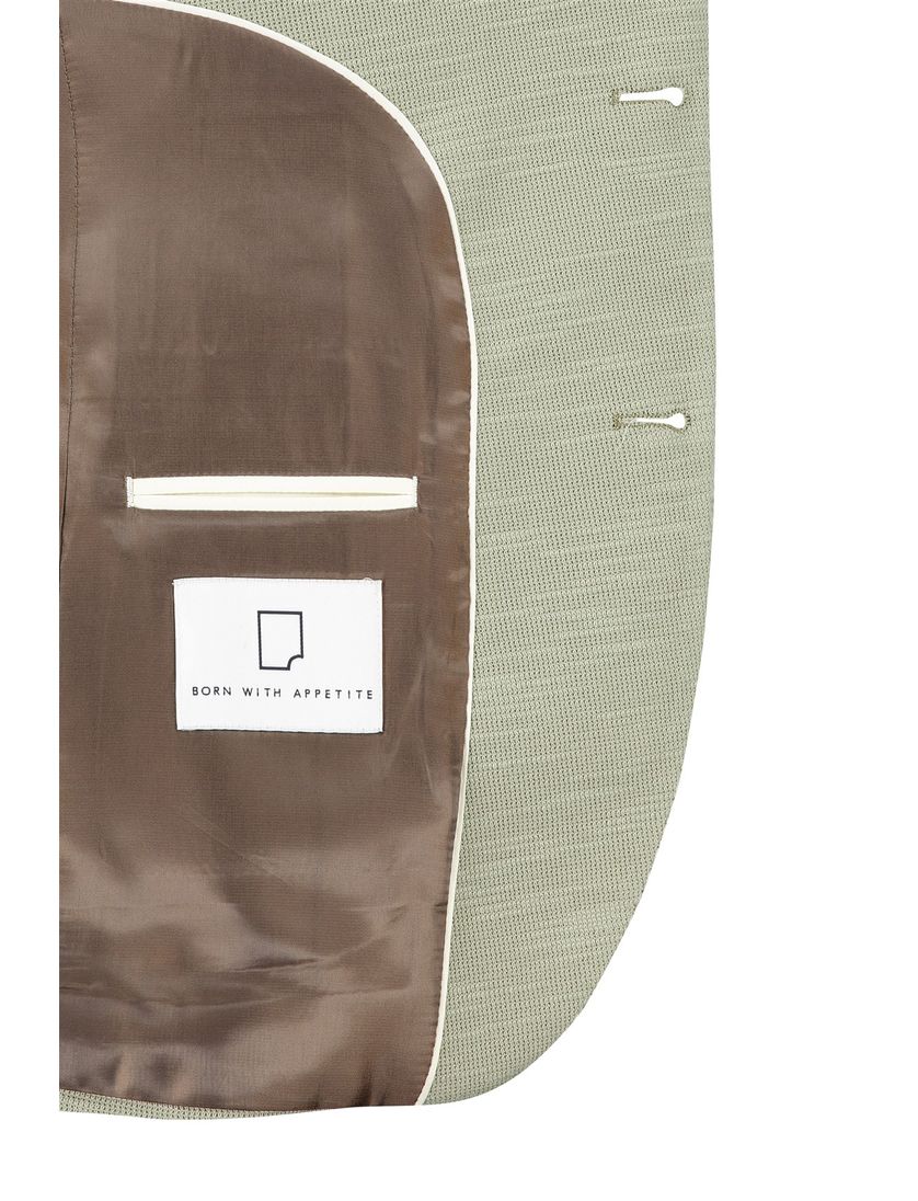 Katoenen Born With Appetite colbert groen katoen slim fit