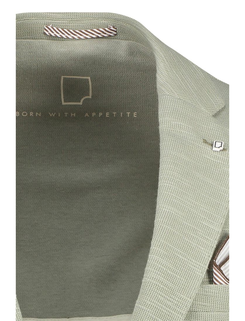 Katoenen Born With Appetite colbert groen katoen slim fit