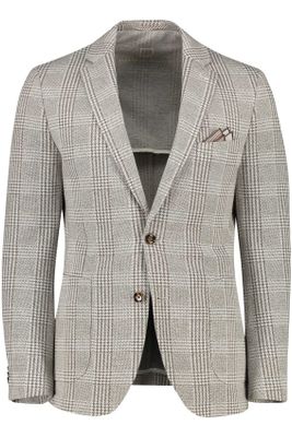 Born With Appetite katoenen Born with appetite colbert bruin geruit slim fit