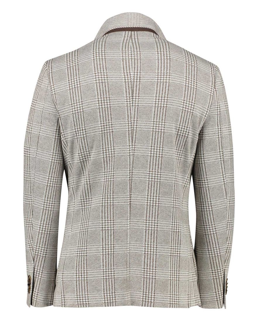 Born with appetite colbert bruin geruit slim fit