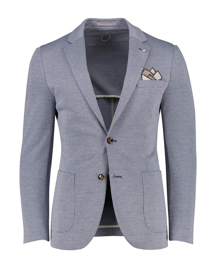 Donkerblauw geruit Born With Appetite colbert slim fit