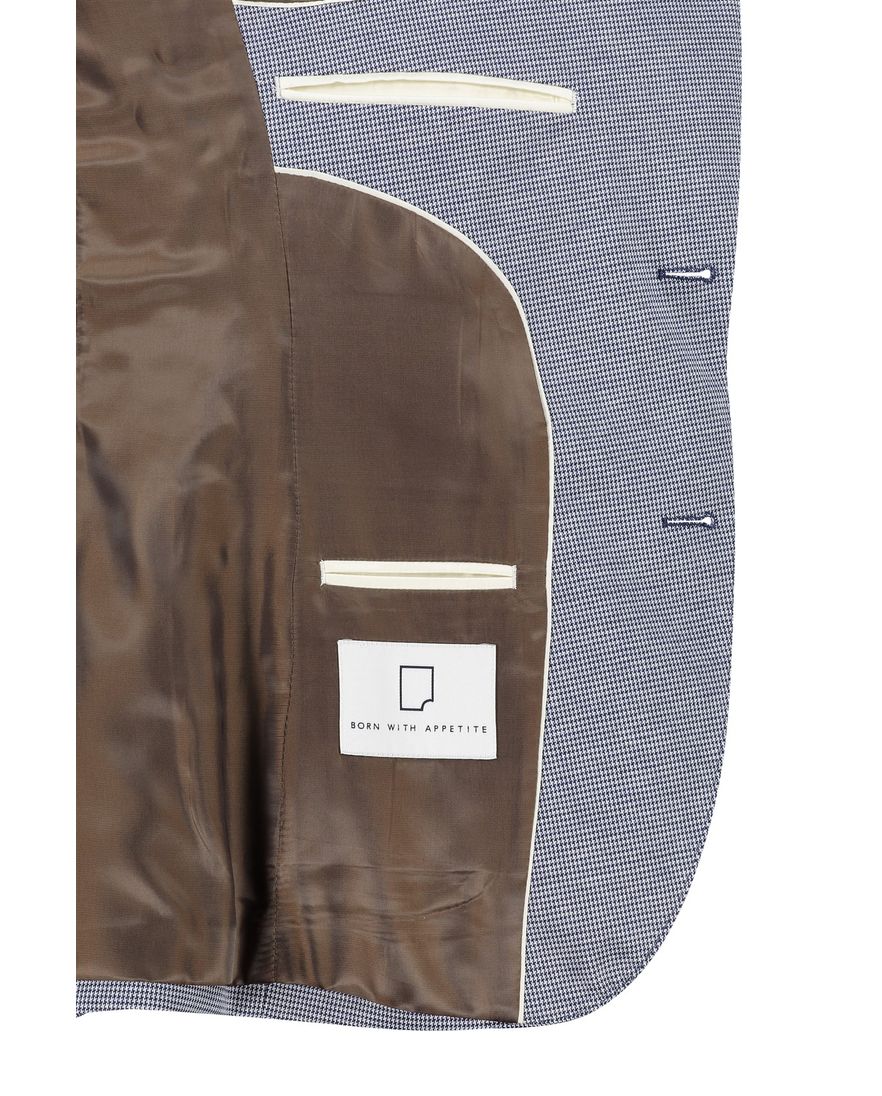 Donkerblauw geruit Born With Appetite colbert slim fit