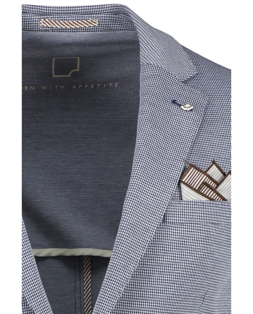 Donkerblauw geruit Born With Appetite colbert slim fit