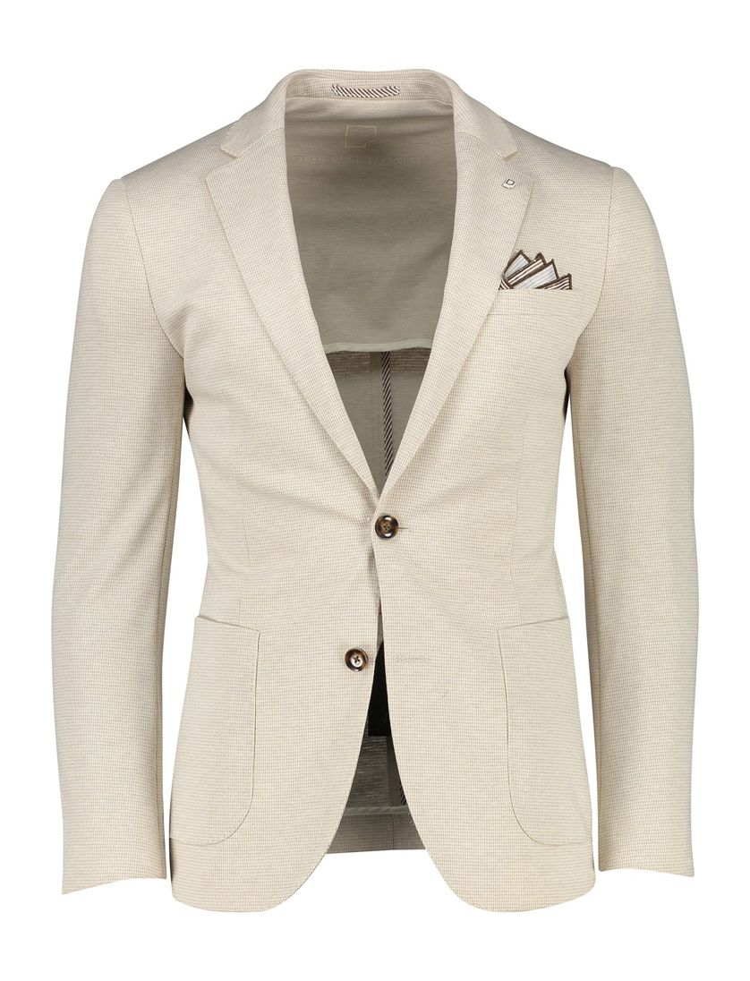 Slim fit Born With Appetite colbert beige geruit
