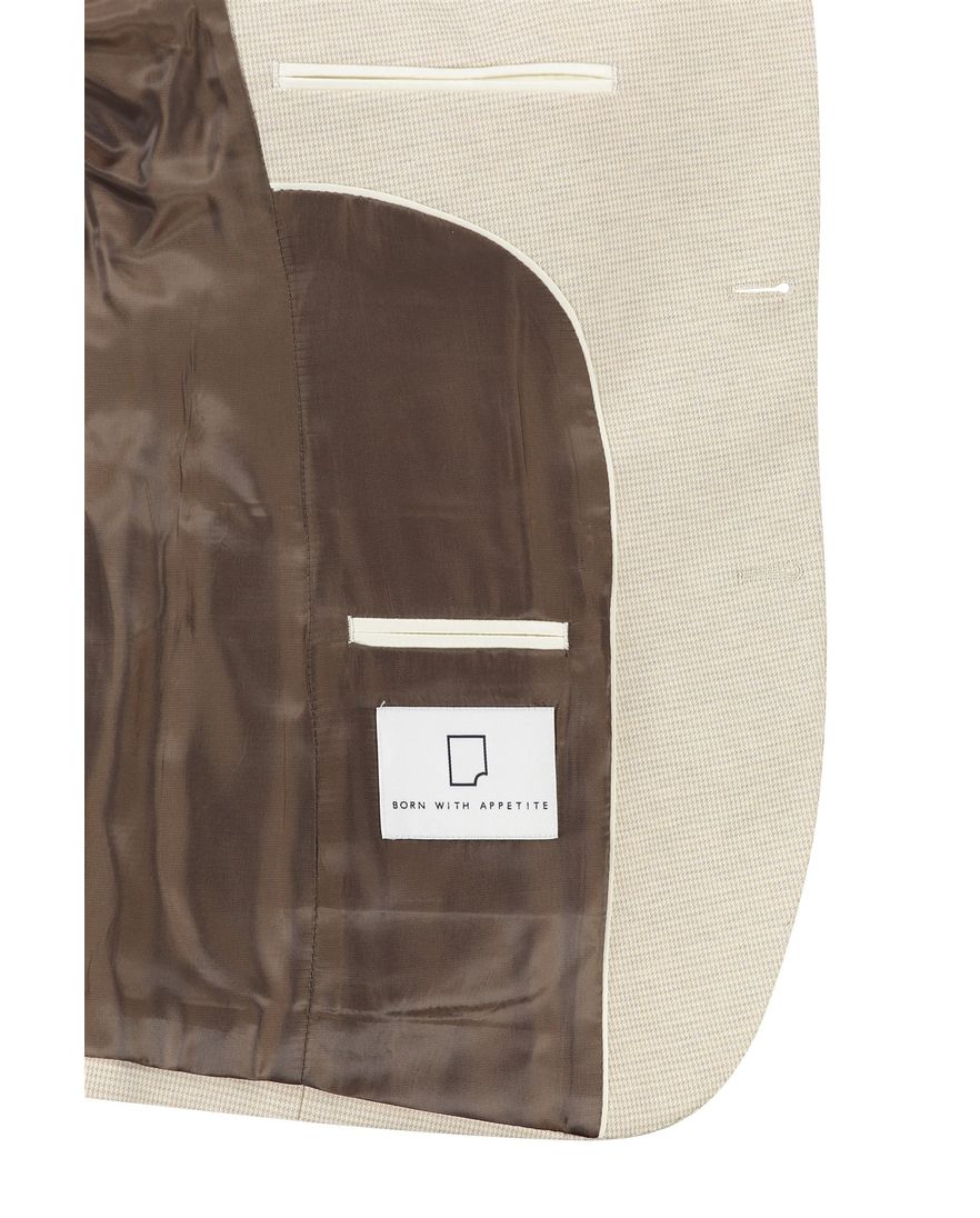 Born With Appetite beige geruit colbert slim fit