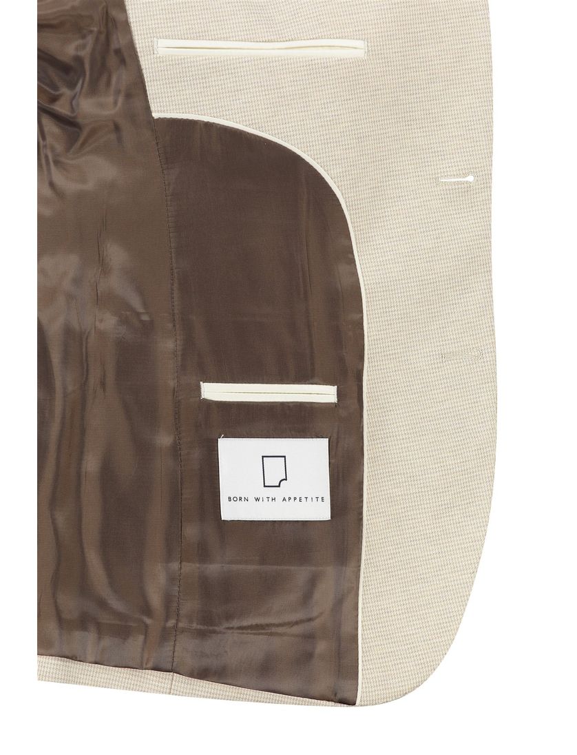 Slim fit Born With Appetite colbert beige geruit