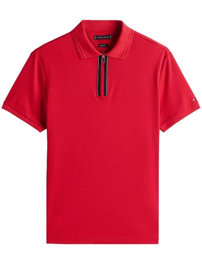 Tommy Hilfiger Tommy Hilfiger polo rood met rits katoen