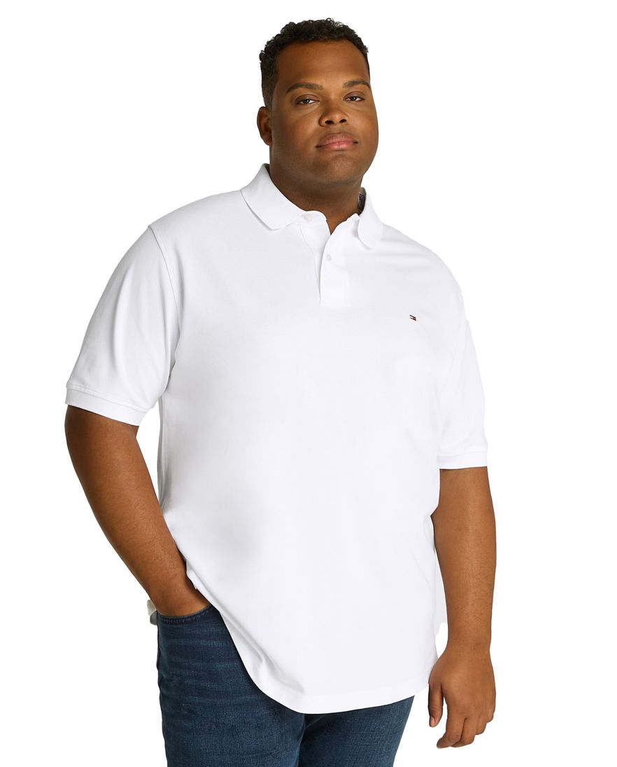 Tommy Hilfiger polo normale fit wit katoen Big & Tall