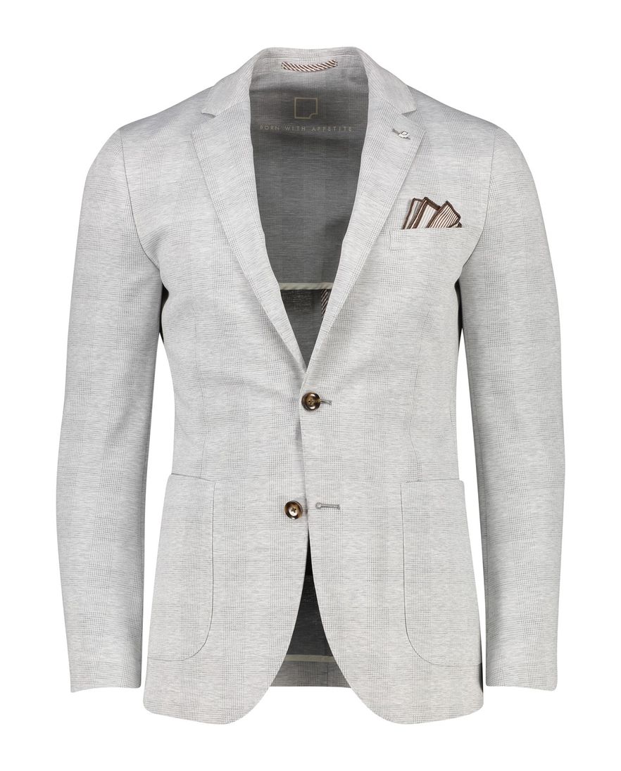 Born With Appetite colbert slim fit fame grijs geruit