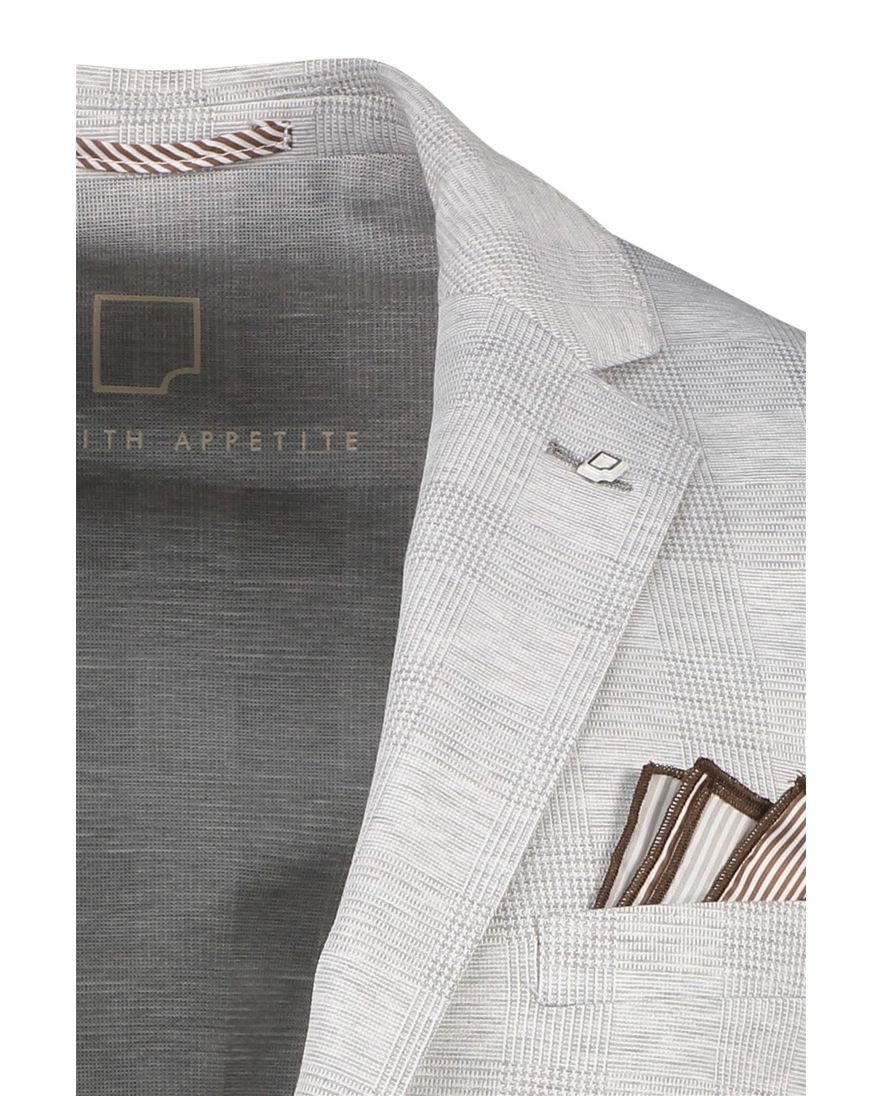 Born With Appetite colbert slim fit fame grijs geruit