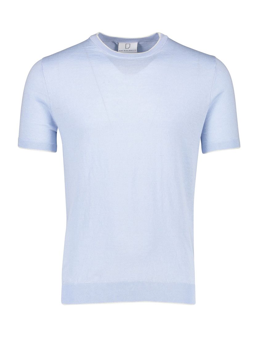 Born With Appetite T-shirt lichtblauw normale fit