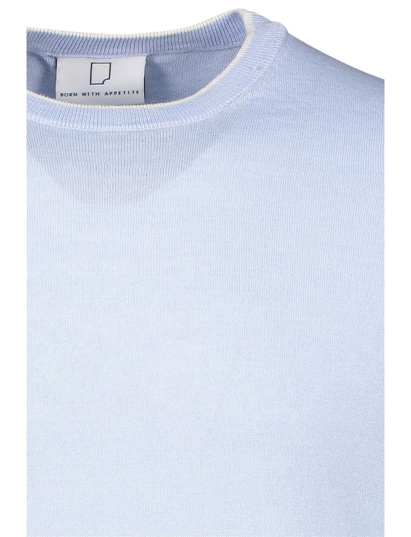 Born With Appetite T-shirt lichtblauw normale fit