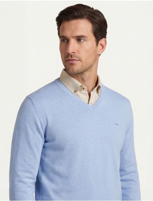 Portofino trui v-hals Vince lichtblauw