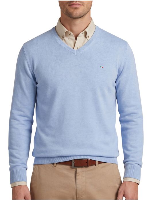 Portofino trui v-hals Vince lichtblauw