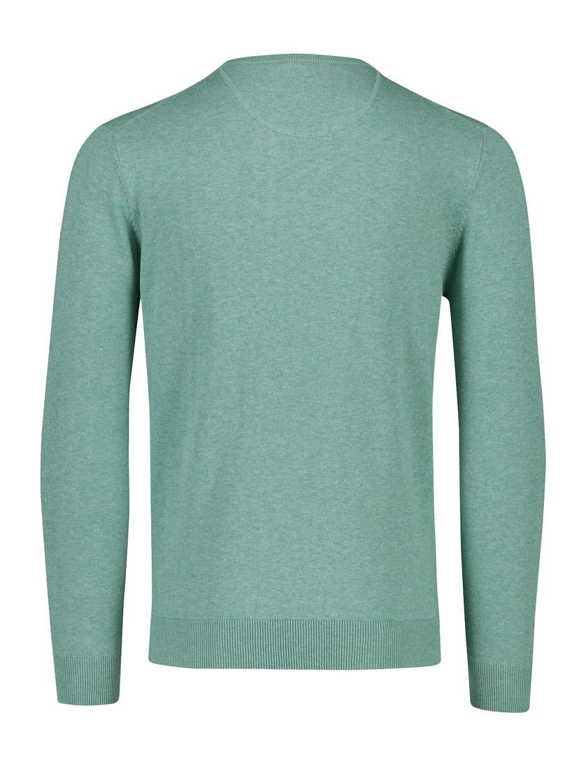 katoenen Portofino trui effen groen v-hals