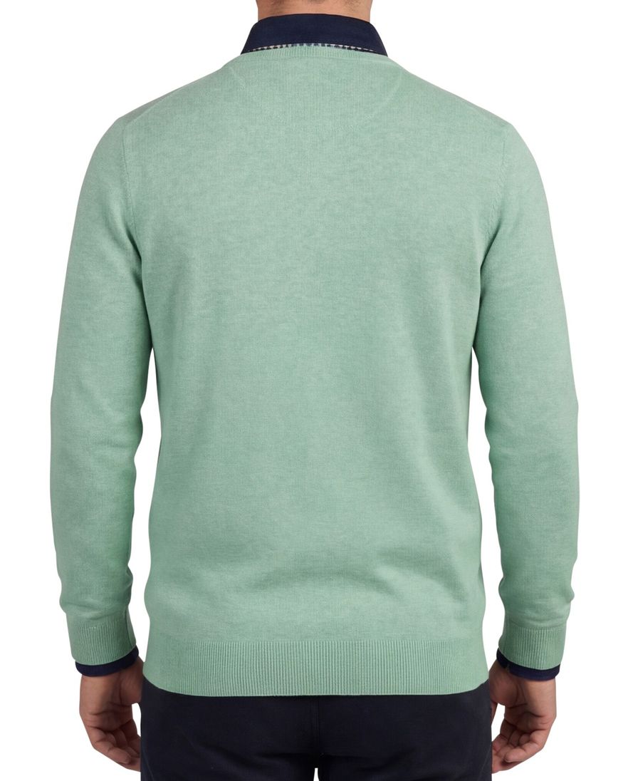 Portofino katoenen trui v-hals effen lichtgroen