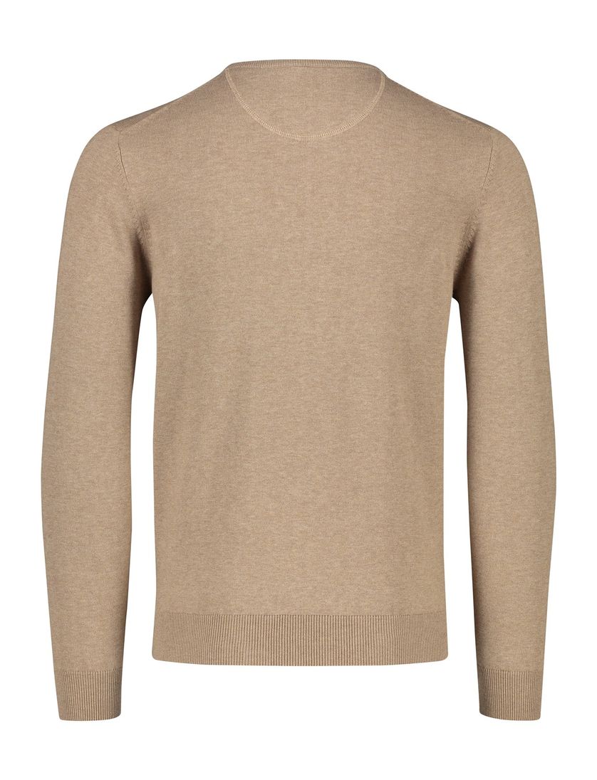 Portofino katoenen trui effen bruin v-hals