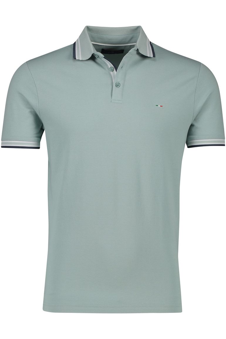 Portofino poloshirt groen 3-knoops stretch