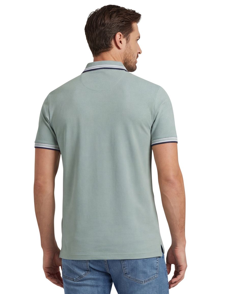 Portofino poloshirt groen 3-knoops stretch
