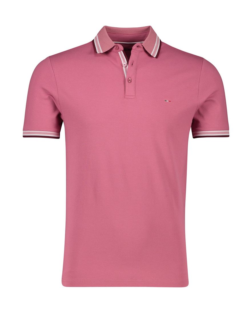 Portofino polo normale fit roze katoen roze knopen