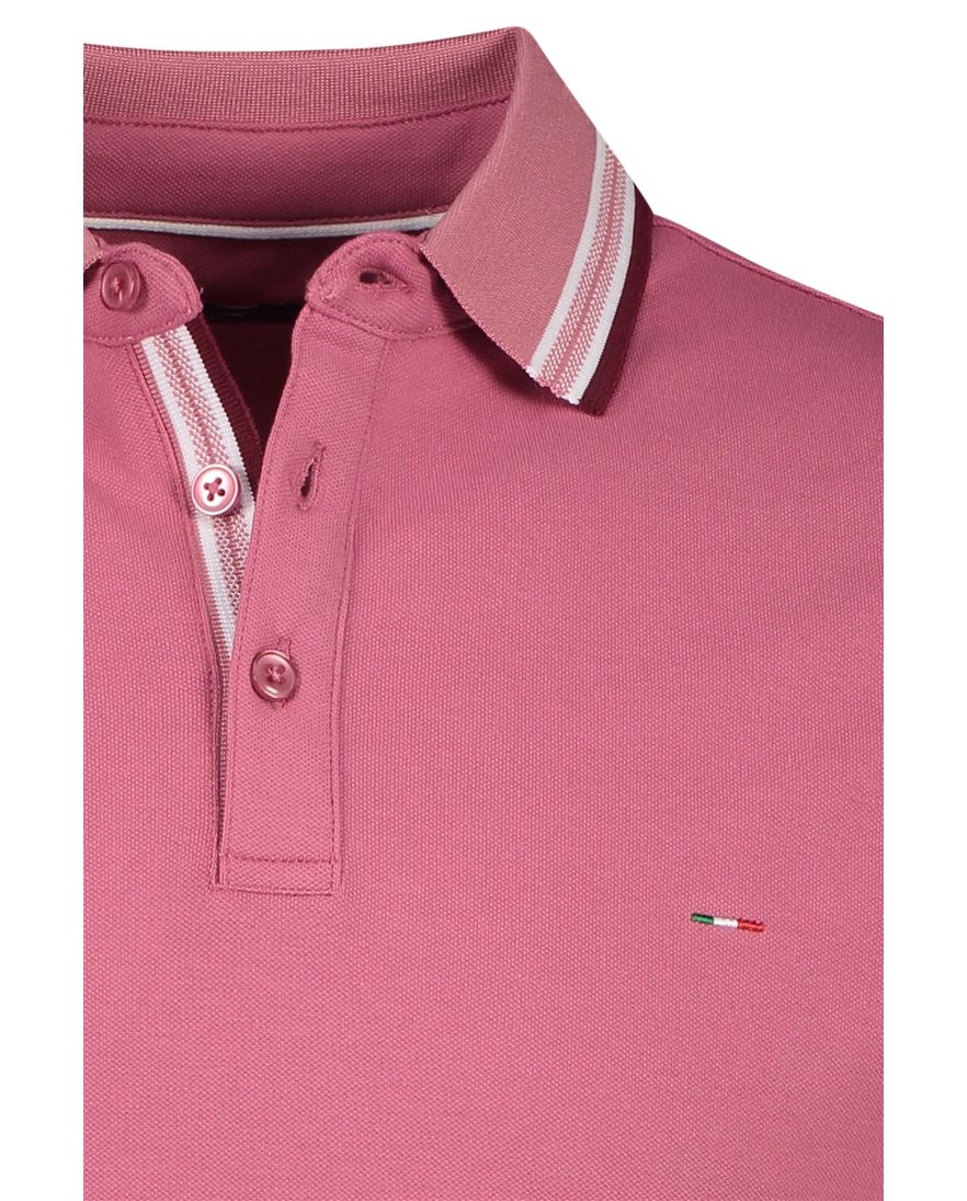 Portofino polo normale fit roze katoen roze knopen