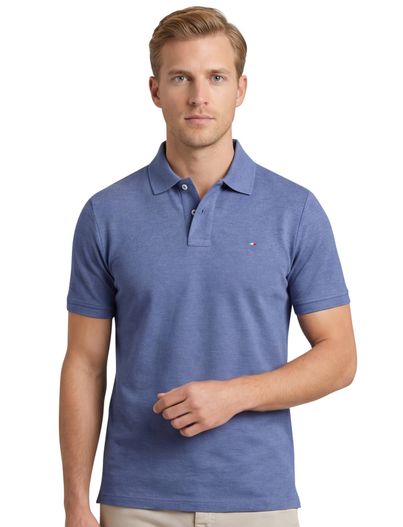 Portofino Portofino polo blauw gemêleerd katoen 2 knoops