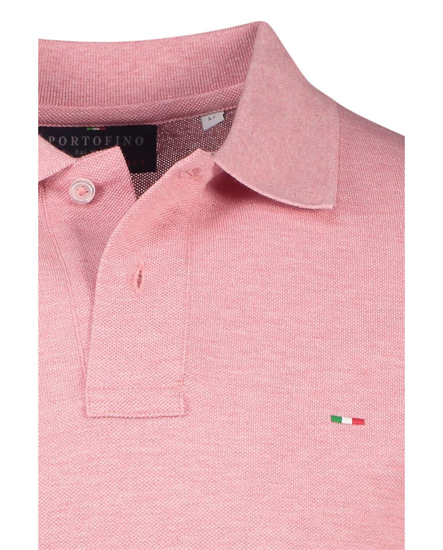 Portofino poloshirt normale fit roze gemêleerd katoen