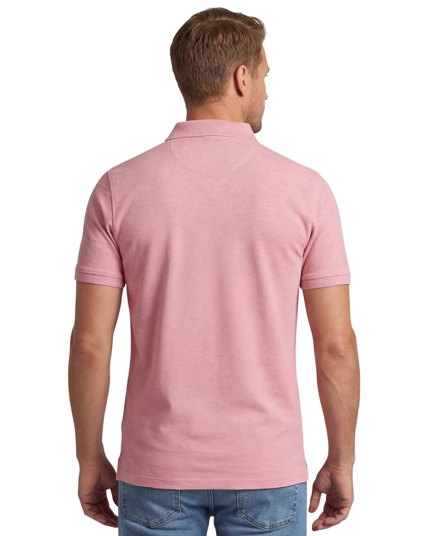 Portofino poloshirt normale fit roze gemêleerd katoen