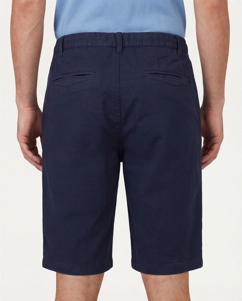 Donkerblauw elastische band Portofino korte broek katoen