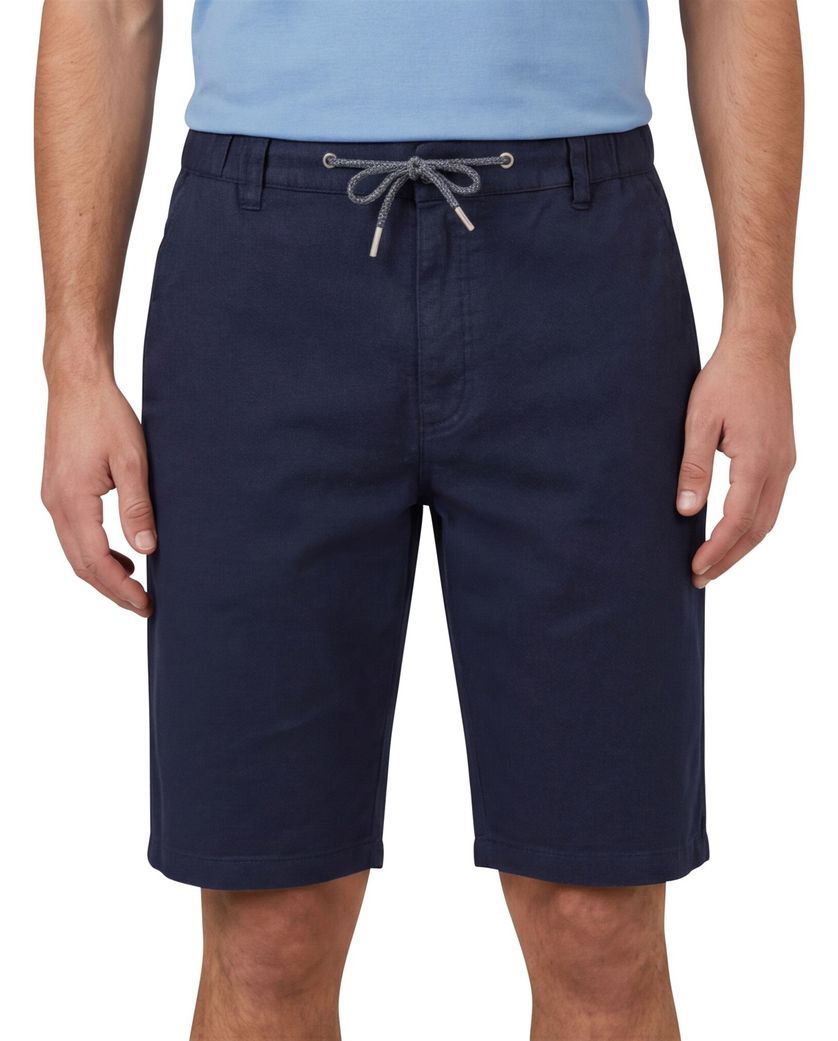 Donkerblauw elastische band Portofino korte broek katoen