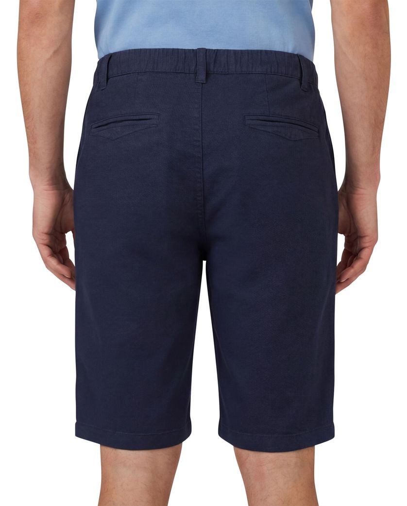 Donkerblauw elastische band Portofino korte broek katoen