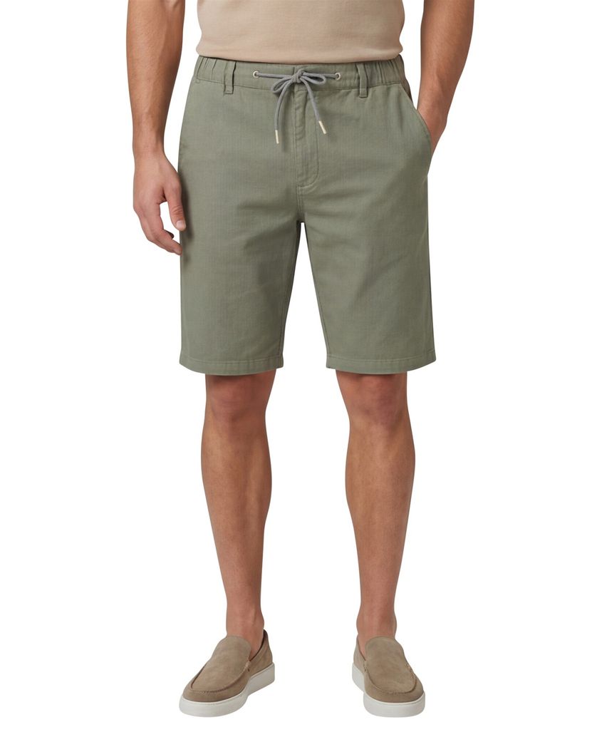 Korte broek olijfgroen Portofino elastische band katoen