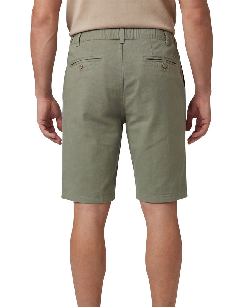 Korte broek olijfgroen Portofino elastische band katoen