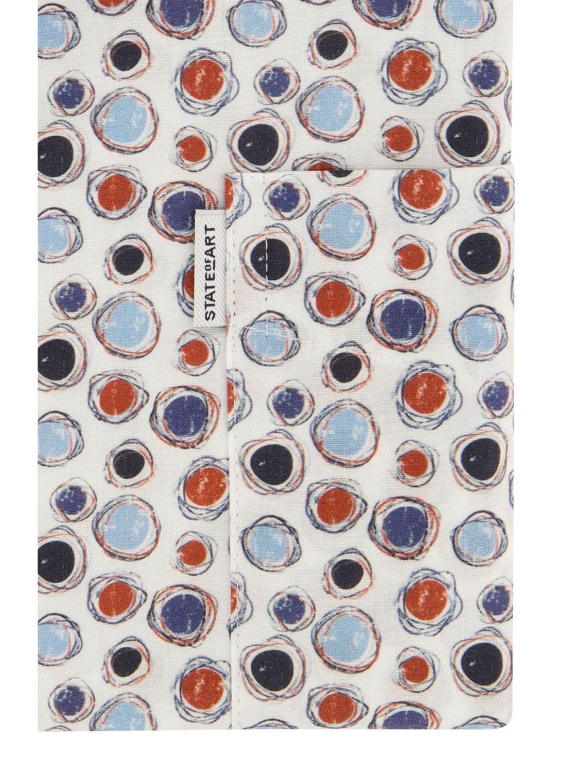 State of Art casual overhemd wijde fit blauw geprint