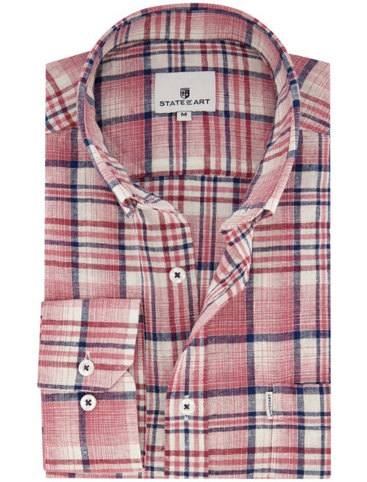 State of Art overhemd roze geruit