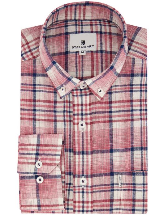 State of Art overhemd roze geruit