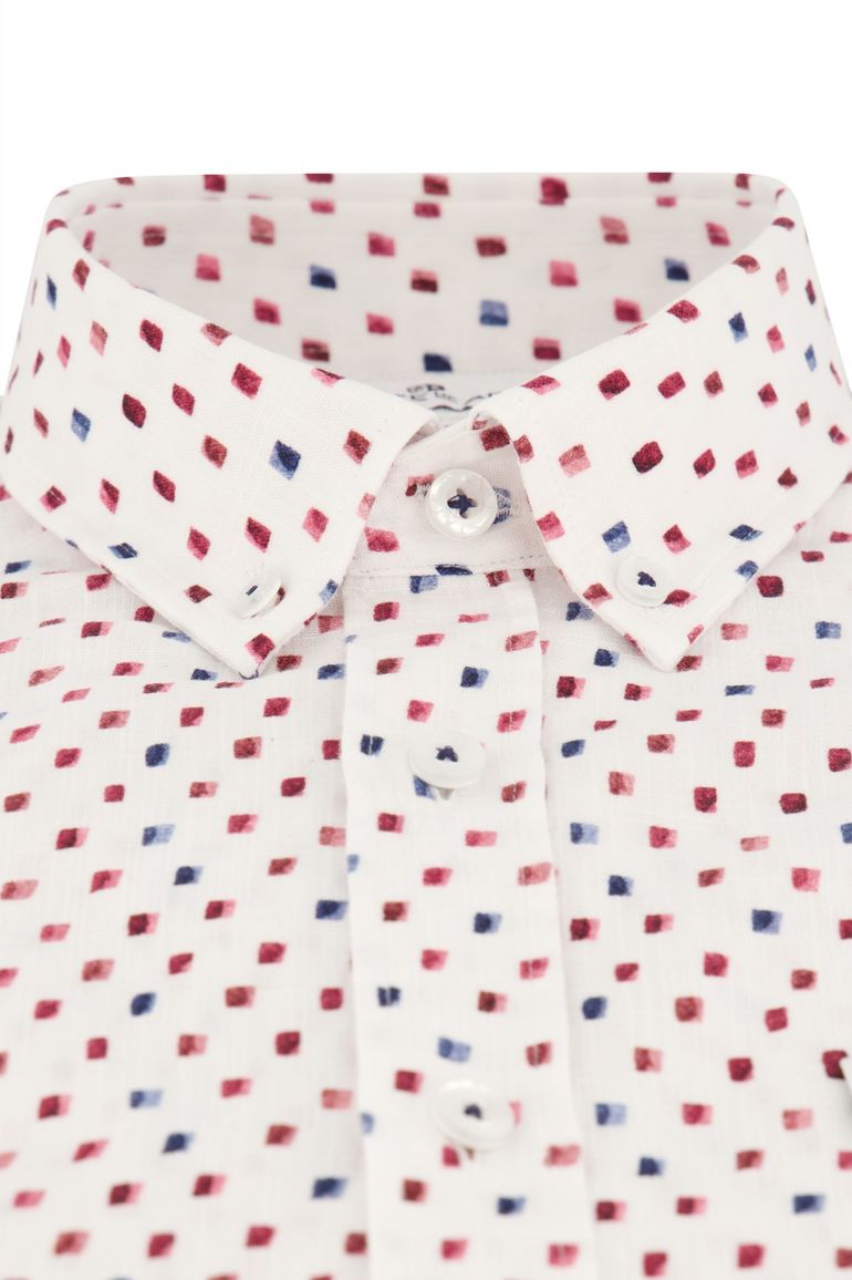 State of Art Shirt korte mouw overhemd wit geprint