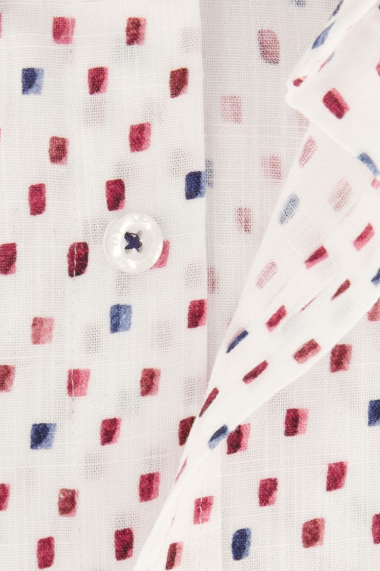 State of Art Shirt korte mouw overhemd wit geprint