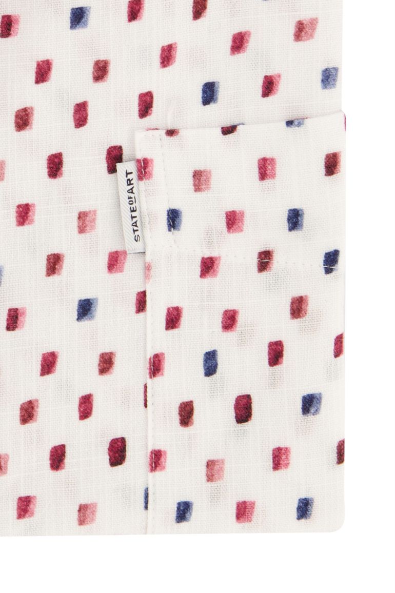 State of Art Shirt korte mouw overhemd wit geprint