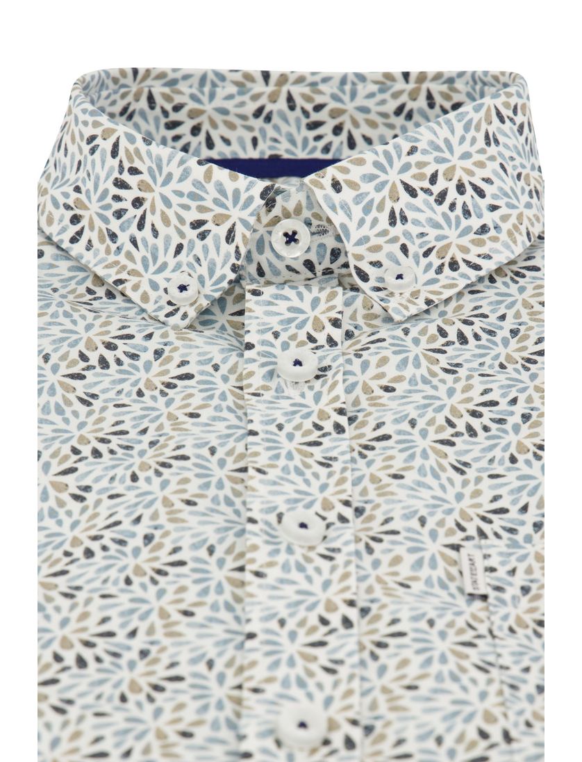 State of Art overhemd blauw printje katoen