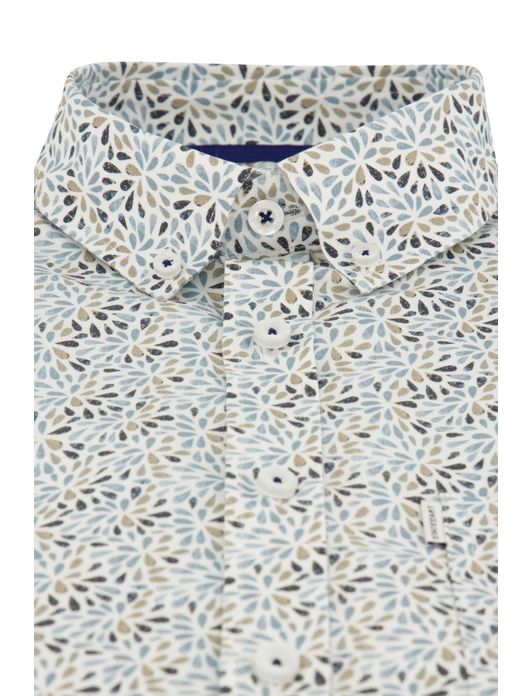 State of Art overhemd korte mouw blauw geprint