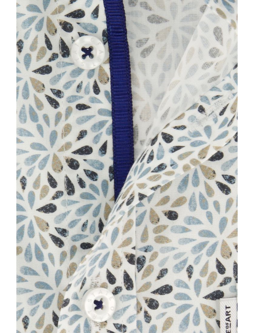 State of Art overhemd blauw printje katoen