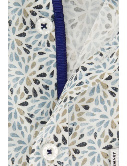 State of Art overhemd korte mouw blauw geprint