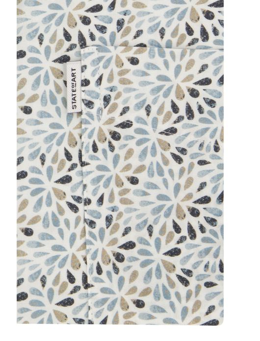State of Art overhemd korte mouw blauw geprint