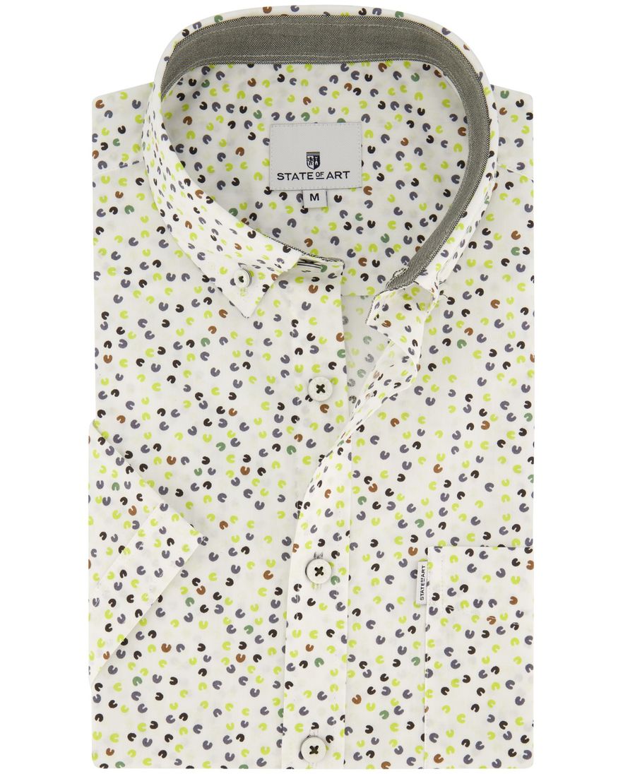 State of Art casual overhemd korte mouw wijde fit groen