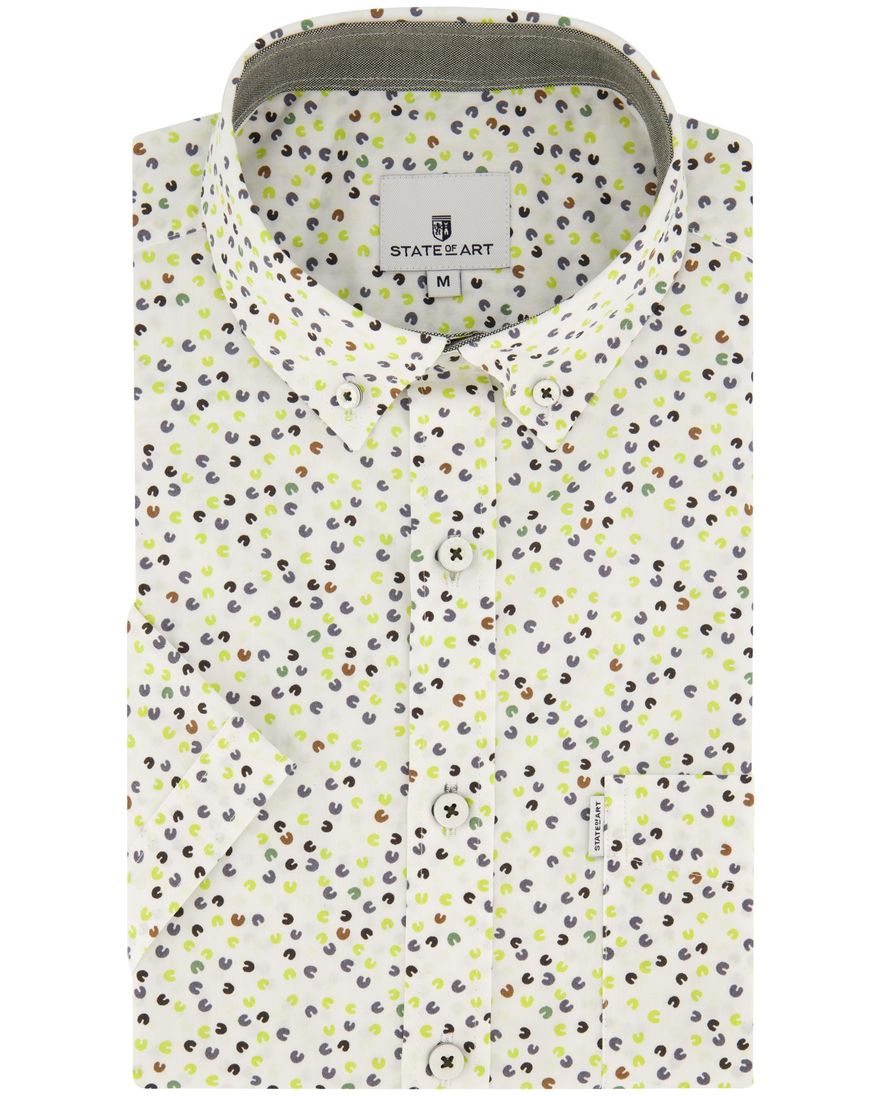 State of Art casual overhemd korte mouw wijde fit groen