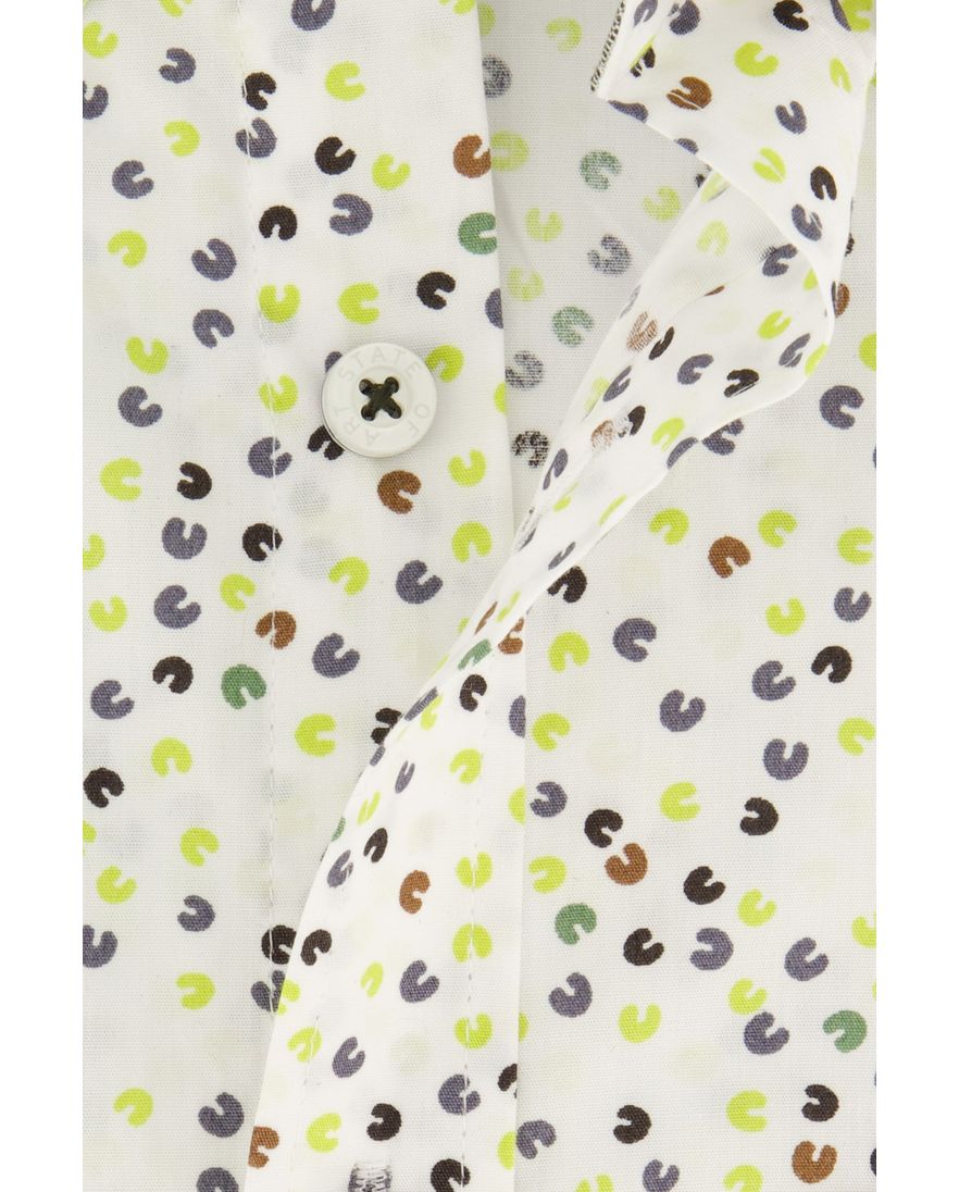 State of Art casual overhemd korte mouw wijde fit groen