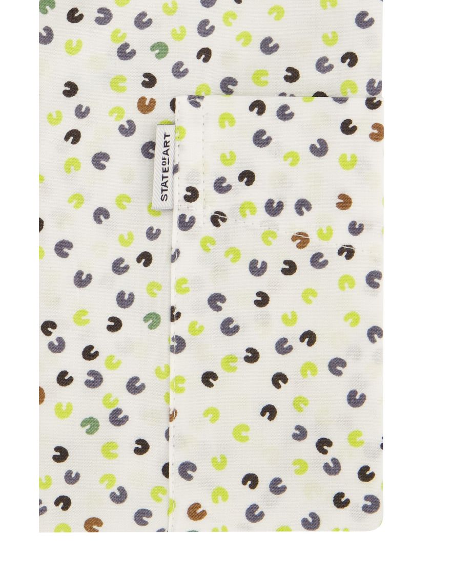 State of Art casual overhemd korte mouw wijde fit groen