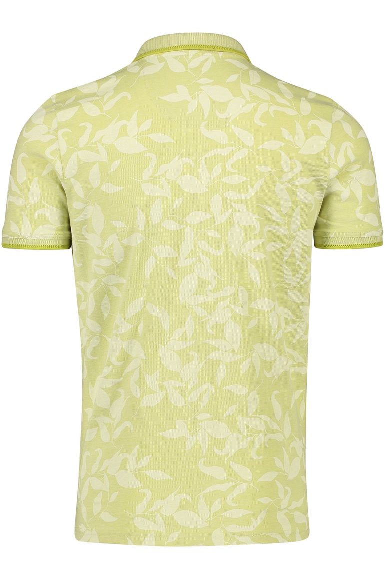 State of Art polo geel geprint wijde fit katoen